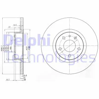 DELPHI BG3420 Fren Dıskı (Cıftlı Paket) Delıksız Ã–n Alfa Romeo 147 1561997 > 