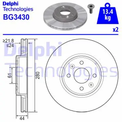 DELPHI BG3430 On Fren Aynası (Dıskı) Havalı Captur I,Iı Clıo Iı,Iıı,V Kangoo I Laguna I Megane I Iı Scenıc I Iı Do 7701207829