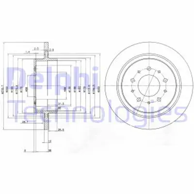 DELPHI BG3502 Arka Fren Dısk Ayna Volvo S90 I 97>00  V90 I 97>00 2723013
