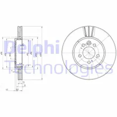 DELPHI BG3503 Fren Dıskı (Cıftlı Paket) Delıklı Ã–n Mg // Rover Group; Mg6 // 75 Mg Zt Mg Zt T02/1999 > SDB100940