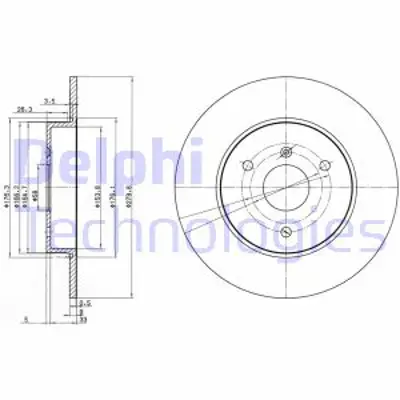 DELPHI BG3526 Fren Dıskı (Cıftlı Paket) Delıksız Ã–n Smart Cıty Cabrıo Cıty Coupe Crossblade Fortwo Roadster04 