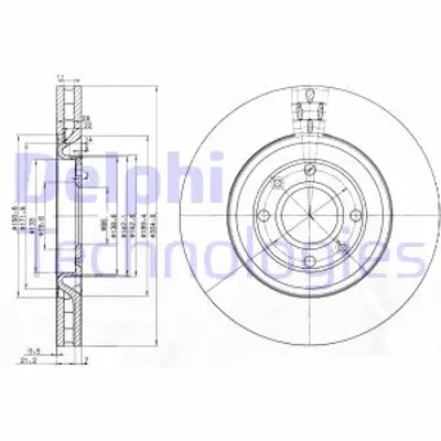 DELPHI BG3529 Fren Dıskı (Cıftlı Paket) Delıklı Ã–n Peugeot 4061997 > E169107