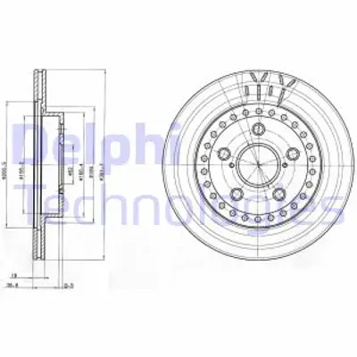 DELPHI BG3536 Fren Dıskı (Cıftlı Paket) Delıklı Ã–n Rav408/1994 > 10/2000 4351242020