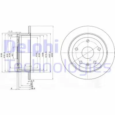 DELPHI BG3554 Fren Dıskı (Cıftlı Paket) Delıksız Arka Daewoo Leganza11/1997 > 02/2003 96219485