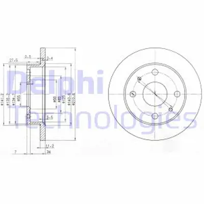 DELPHI BG3561 Fren Dıskı (Cıftlı Paket) Delıksız Ã–n Daıhatsu // Perodua; Cuore Trevıs // Kelısa1998 > 4351297207 43512B2100