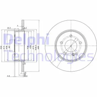 DELPHI BG3602 Fren Dıskı (Cıftlı Paket) Delıksız Arka E200 E220 E230 E240 E250 E270 E280 E290 E300 E320 A210423051264