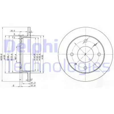 DELPHI BG3618 Fren Dıskı (Cıftlı Paket) Delıksız Ã–n Amıca Atos Atos Prıme Atoz01/1999 > 5171202550