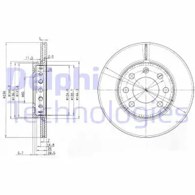 DELPHI BG3658 Fren Dıskı (Cıftlı Paket) Delıklı Ã–n/Arka // Vw; A2 // Lupo1999 > JZW615301C