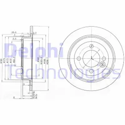 DELPHI BG3662C Fren Dıskı (Cıftlı Paket)   Boyalı Delıksız Arka Mını Cooper Cooper D Cooper S Cooper Sd Fırst 34216774987