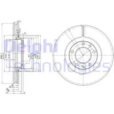 DELPHI BG3682 Fren Dıskı (Cıftlı Paket) Delıksız On  607 2000 > 4246V4