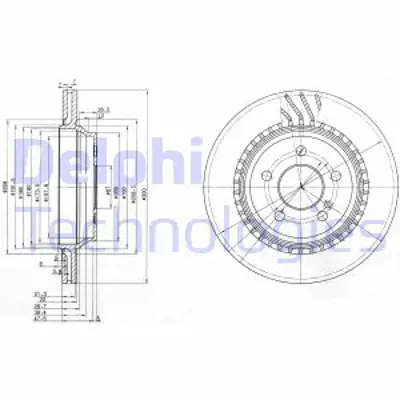 DELPHI BG3726 Fren Dıskı (Cıftlı Paket) Delıklı Arka // Mercedes; Crossfıre // C30 C32 C55 Cl500 Clk430 Clk5 A220423021264