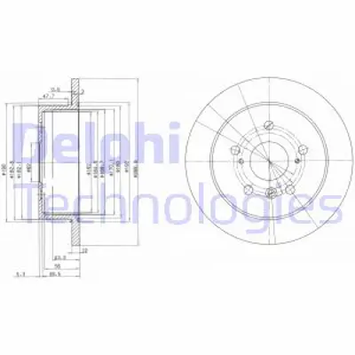 DELPHI BG3736 Fren Dıskı (Cıftlı Paket) Delıksız Arka Camry08/2001 > 12/2005 4243133100