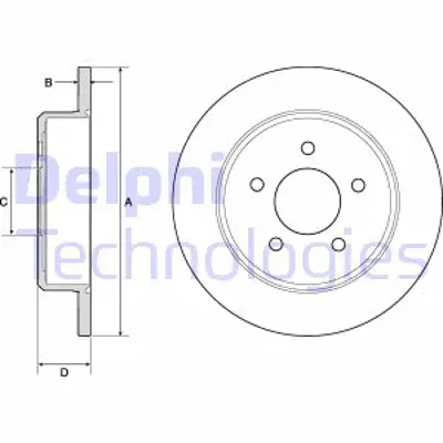 DELPHI BG3739 Fren Dıskı (Cıftlı Paket) Delıksız Arka // Jeep; Grand Voyager Voyager // Cherokee01/2001 > 01/201 V5018411AA