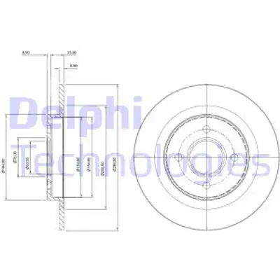 DELPHI BG3743 Arka Fren Dısk Aynası Focus 1.4 15v 1.6 16v 1.8t / Dı / Tddı.St170 10 / 98 >04 4411312