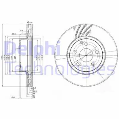 DELPHI BG3756 Fren Dıskı (Cıftlı Paket) Delıksız On  Cls320 Cls350 E280 E320 E350 04/2002 > A211421091264