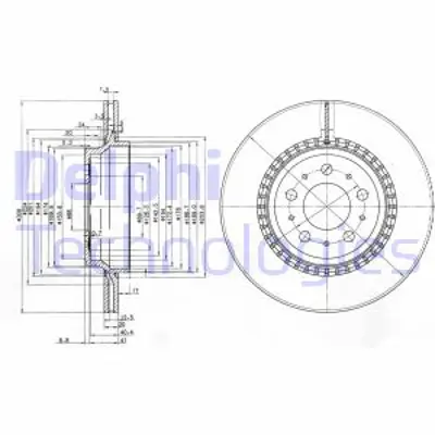 DELPHI BG3782C Arka Fren Aynası Volvo Xc 90 2.5t D5 T6 02> (17 Jant) (308x20x5dlxhavalı) 86249265