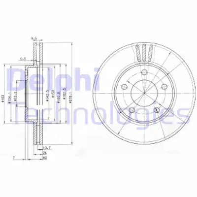DELPHI BG3792 Fren Dıskı (Cıftlı Paket) Delıklı Ã–n // Mazda; Maverıck // Trıbute2001 > 06/2004 YL841032BB YL8Z1125BA