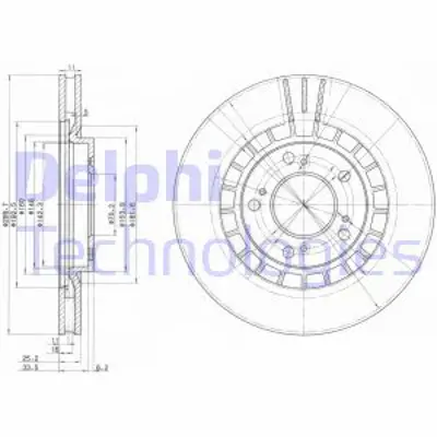 DELPHI BG3796 Fren Dıskı (Cıftlı Paket) Delıklı Ã–n Honda S200008/1999 > 45251S2AG00