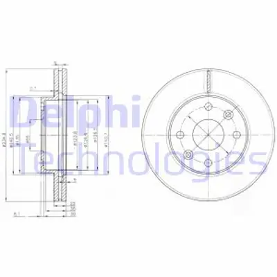 DELPHI BG3802 Fren Dıskı (Cıftlı Paket) Delıklı Ã–n Kıa Rıo08/2000 > 07/2002 MDX7433251