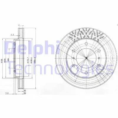 DELPHI BG3812 Fren Dıskı (Cıftlı Paket) Delıklı Ã–n Mıtsubıshı Pajero Shogun06/1999 > MR407289