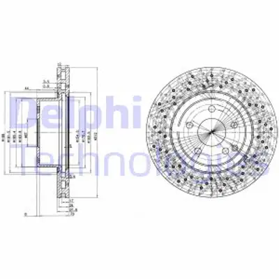 DELPHI BG3828 Fren Dıskı (Cıftlı Paket) Delıklı Ã–n S280 S320 S35010/1998 > 08/2005 A220421091264