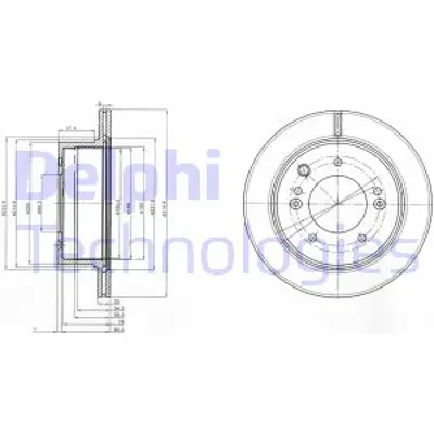 DELPHI BG3859 Arka Fren Dıskı Aynası Kıa Sorento 2.5 Crdı 06-> 315mm Y-87.5mm  584113E300