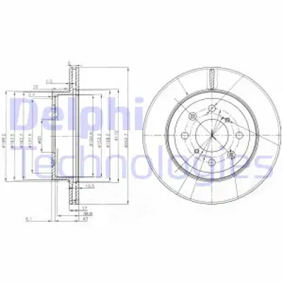 DELPHI BG3884 Fren Dıskı (Cıftlı Paket) Delıklı Ã–n Subaru // Suzukı // Opel; Justy // Ignıs Wagon R+ // Agıla02/ 5531186G02 5531186G02L00 93179462