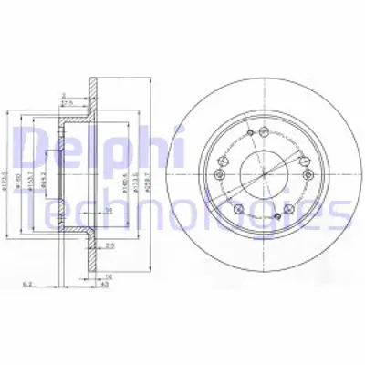 DELPHI BG3964 Fren Dıskı (Cıftlı Paket) Delıksız Arka  Accord 02/2003 > 09/2008 42510SEAE50