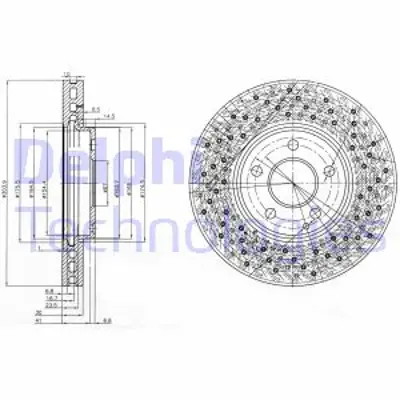 DELPHI BG3986 Fren Dıskı (Cıftlı Paket) Delıklı Ã–n S35002/2003 > 08/2005 A2204211712