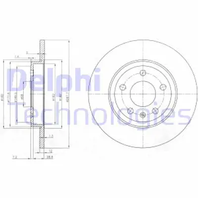 DELPHI BG3996 Fren Dıskı (Cıftlı Paket) Delıksız Arka // Seat; A4 // Exeo11/2004 > 8E0615601M