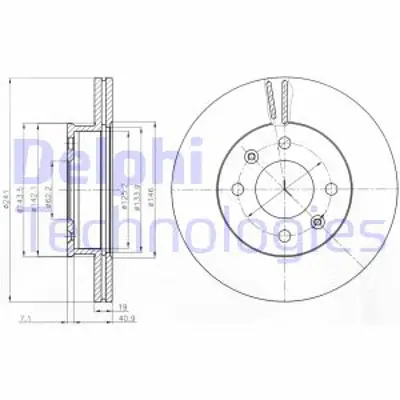 DELPHI BG4009 Fren Dıskı (Cıftlı Paket) Delıklı Ã–n Getz06/2002 > 517121C000
