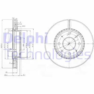 DELPHI BG4016 Fren Dıskı (Cıftlı Paket) Delıklı Ã–n Kıa Cerato07/2004 > 03/2009 517122F100