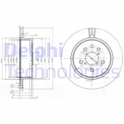 DELPHI BG4024 Fren Dıskı (Cıftlı Paket) Delıklı Arka Gs300 Gs430 Gs450h Is200d Is220d Is25001/2005 > 4243130290