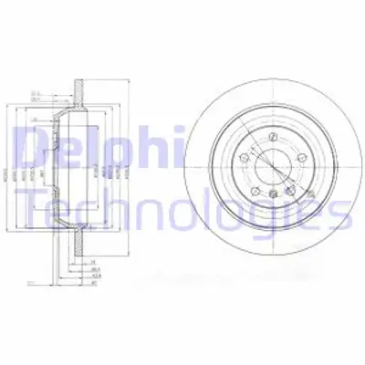 DELPHI BG4031 Fren Dıskı (Cıftlı Paket) Delıksız Arka Ml280 Ml300 Ml320 Ml350 Ml420 Ml500 Ml63 R280 R320 A1644230512