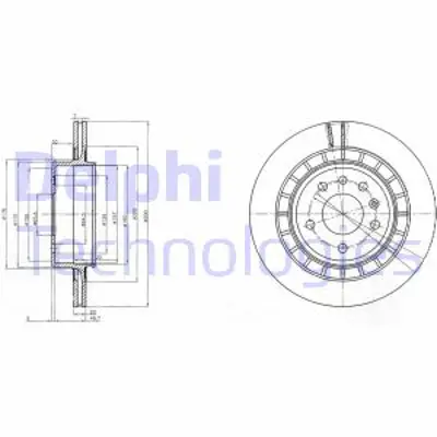 DELPHI BG4046 Fren Dıskı (Cıftlı Paket) Delıklı Arka Saab 9 51999 > 5232756
