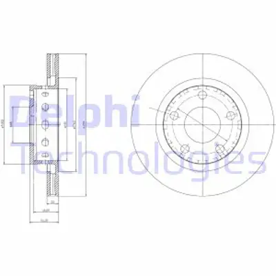 DELPHI BG4057 Fren Dıskı (Cıftlı Paket) Delıklı Arka // Vw; A6 // Passat11/1998 > 02/2005 4B3615601