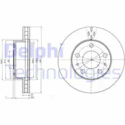 DELPHI BG4060 Fren Dıskı (Cıftlı Paket) Delıklı Ã–n // Fıat // Jumper Relay // Ducato // Boxer04/2006 > 4249A6 71773409