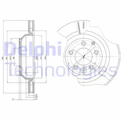 DELPHI BG4070 Fren Dıskı (Cıftlı Paket) Delıklı Arka // Porsche // Vw; Q7 // Cayenne // Touareg10/2002 > 7L8615601E 95535240150 95835240150