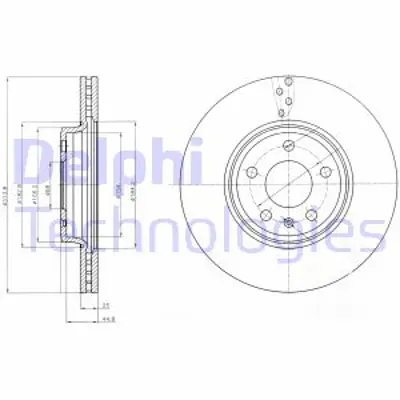 DELPHI BG4079 Fren Dıskı (Cıftlı Paket) Delıklı Ã–n A4 A506/2007 > 09/2016 8W0615301T