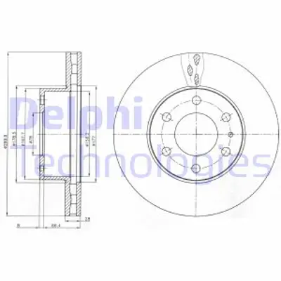 DELPHI BG4100 Fren Dıskı (Cıftlı Paket) Delıklı Ã–n Iveco Daıly06/2006 > 12/2014 5801639518