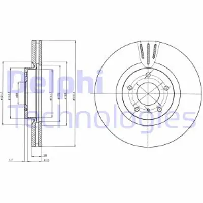 DELPHI BG4107 Fren Dıskı (Cıftlı Paket) Delıklı Ã–n Murano11/2004 > 12/2008 40206EG00B