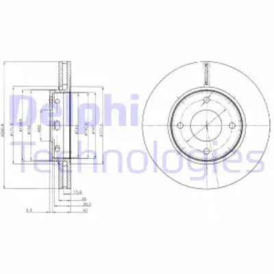 DELPHI BG4127 Fren Dıskı (Cıftlı Paket) Delıklı Ã–n Mıtsubıshı // Smart; Colt // Forfour01/2005 > 4605A180