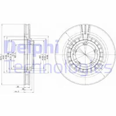 DELPHI BG4134 Fren Dıskı (Cıftlı Paket) Delıklı Ã–n H101/2002 > 05/2008 581294A200