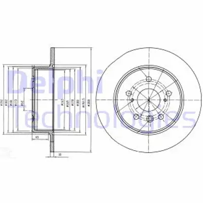 DELPHI BG4156 Fren Dıskı (Cıftlı Paket) Delıksız Arka Rx30007/2000 > 06/2003 4243133140