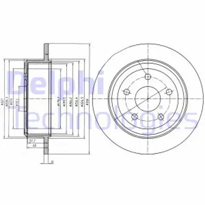 DELPHI BG4157 Fren Dıskı (Cıftlı Paket) Delıksız Arka Jeep Wrangler09/2006 > 52060147AA