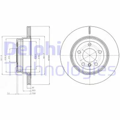 DELPHI BG4168 Fren Dıskı (Cıftlı Paket) Delıklı Arka X5 X604/2007 > 34216886479