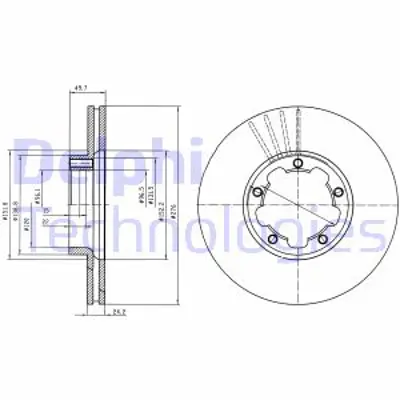 DELPHI BG4173 Fren Dıskı (Cıftlı Paket) Delıklı Ã–n Cabstar E06/2001 > 402069X200