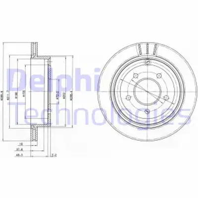 DELPHI BG4177 Fren Dıskı (Cıftlı Paket) Delıklı Arka Mazda Mpv09/1999 > LE4426251A