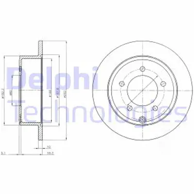 DELPHI BG4179 Fren Dıskı (Cıftlı Paket) Delıksız Arka Dodge // Jeep; Avenger Calıber // Compass Patrıot10/2006  5105515AA