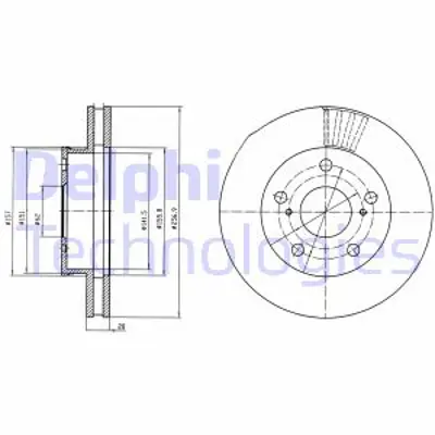 DELPHI BG4181 Fren Dıskı (Cıftlı Paket) Delıksız On/Arka Mıtsubıshı   Canter  Hı-Lux 01/2005 > 435120K030